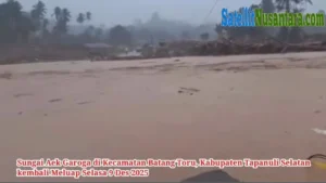 Sungai Di Garoga Kembali Meluap Akibat Hujan Deras, Posko Bantuan Tergenang Air